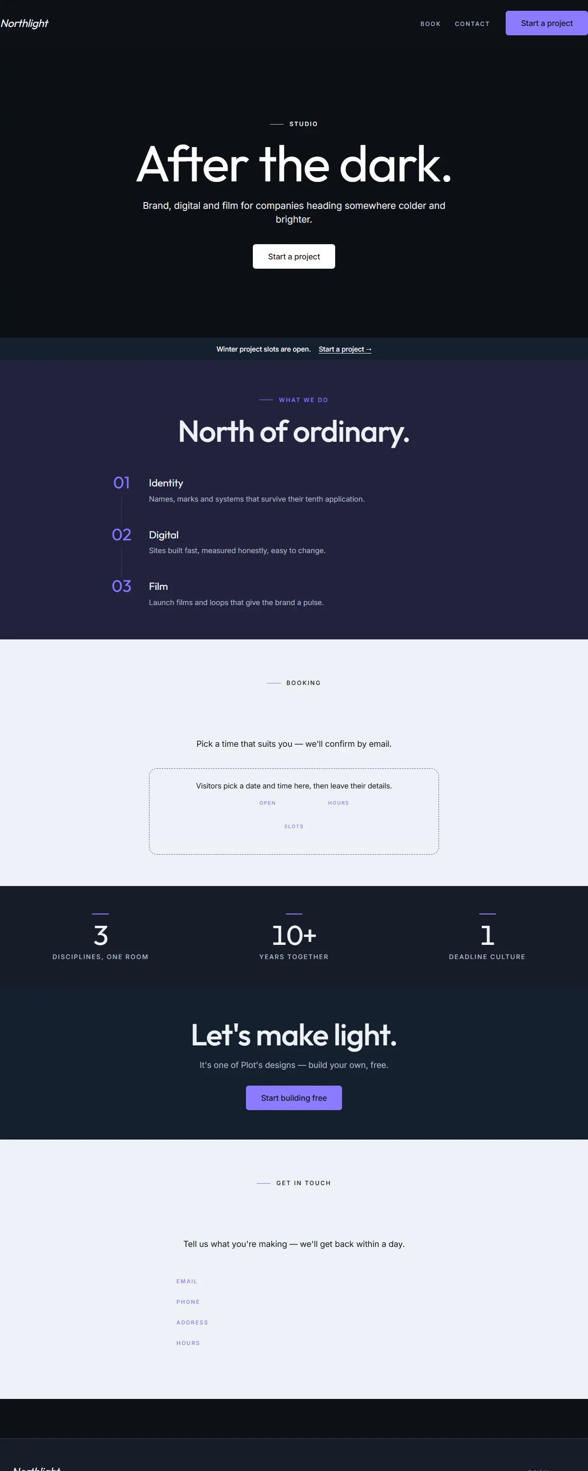 Aurora Studio — a finished fitness studio site