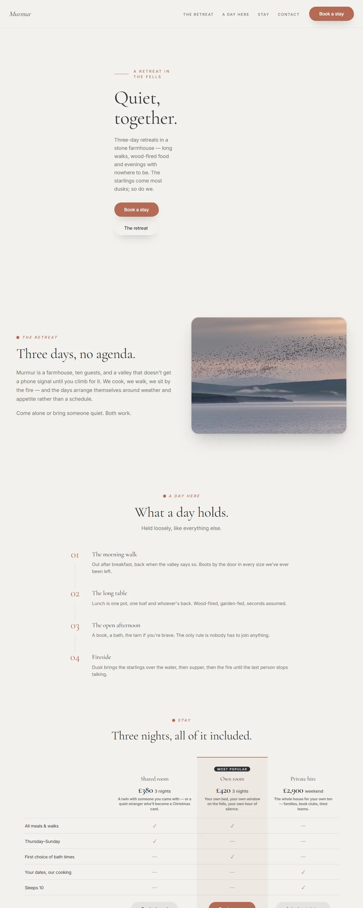 Murmur — a finished wellness & spa site