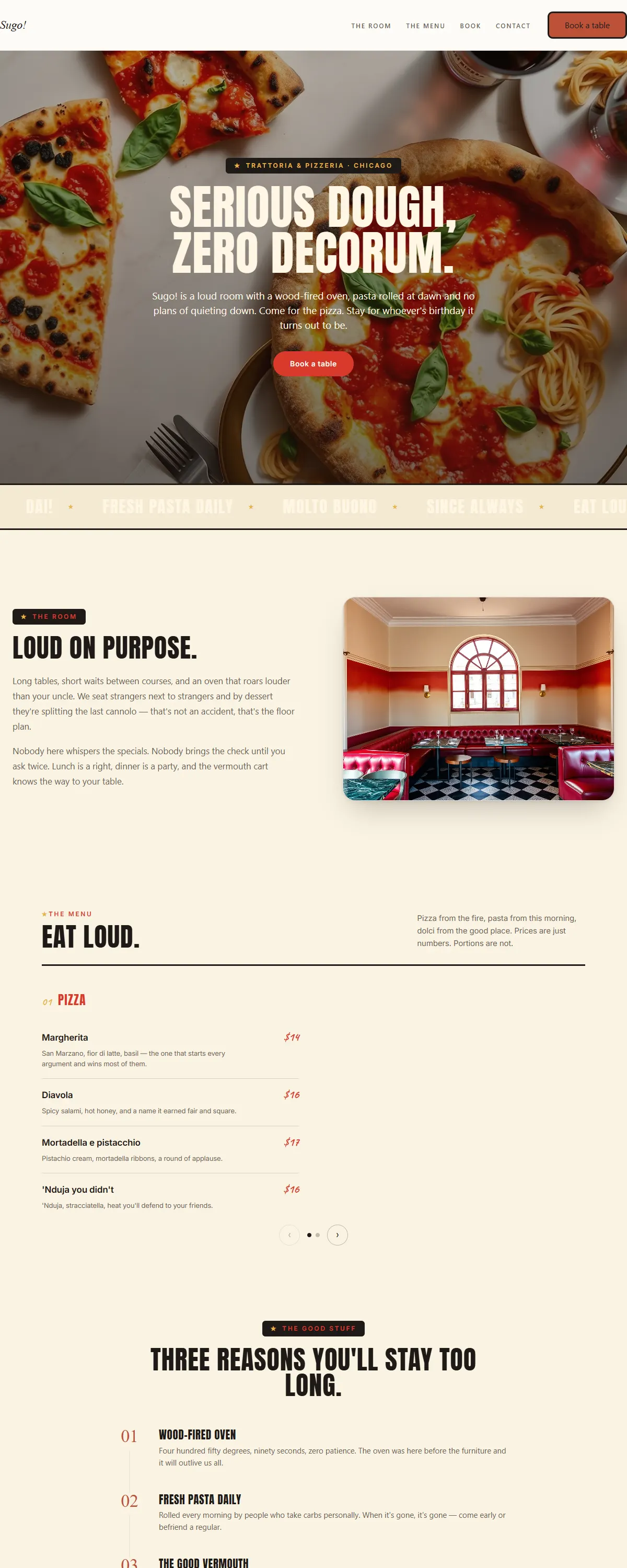 Sugo! — a finished restaurant site