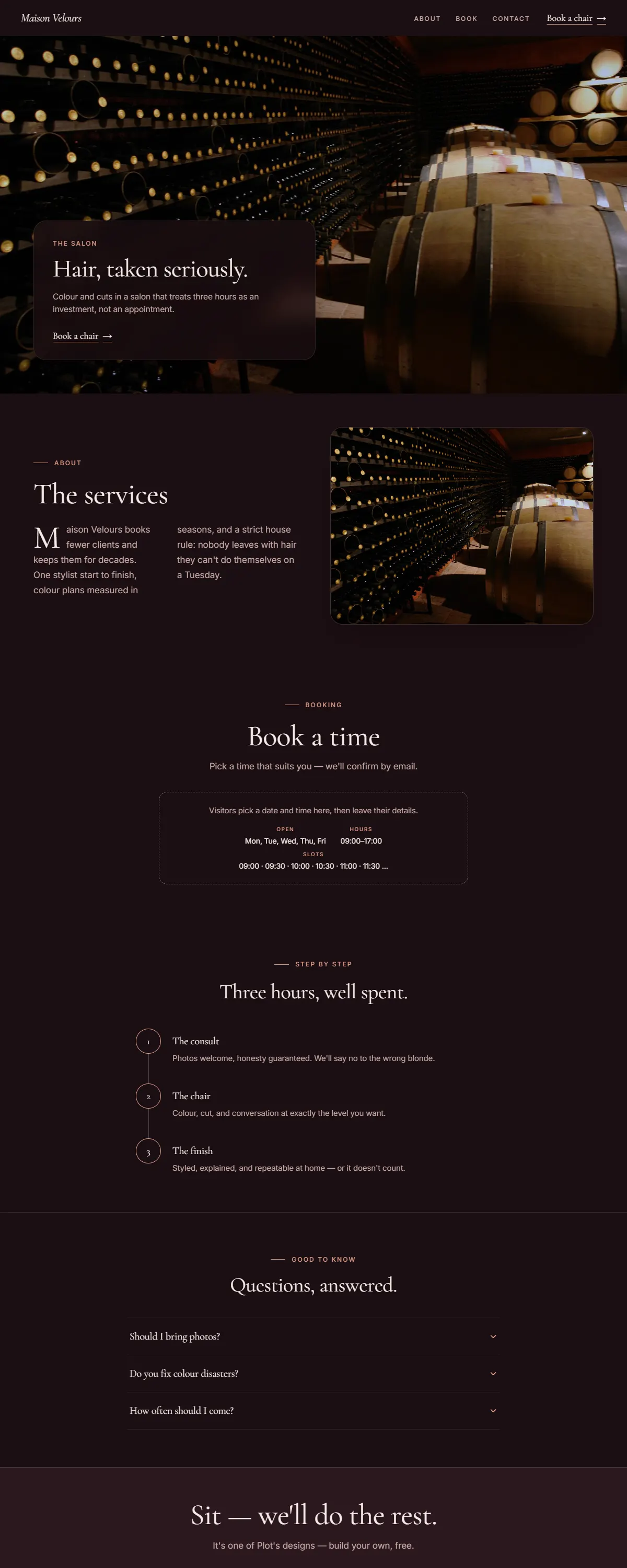Maison Velours — a finished salon site