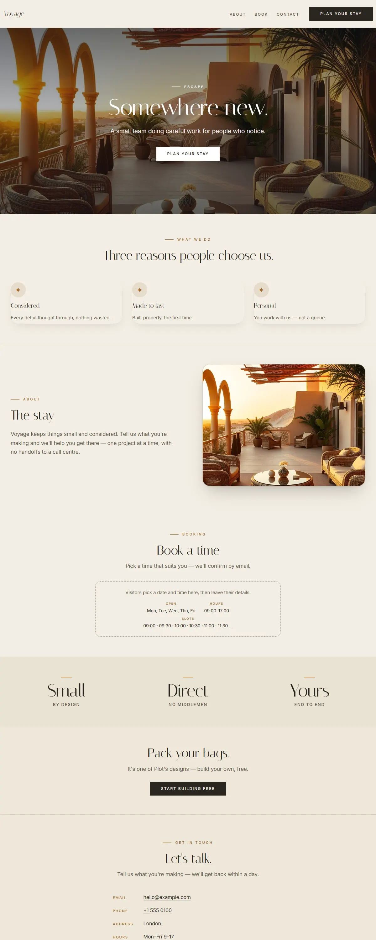 The Dune House — a finished hotel & stay site