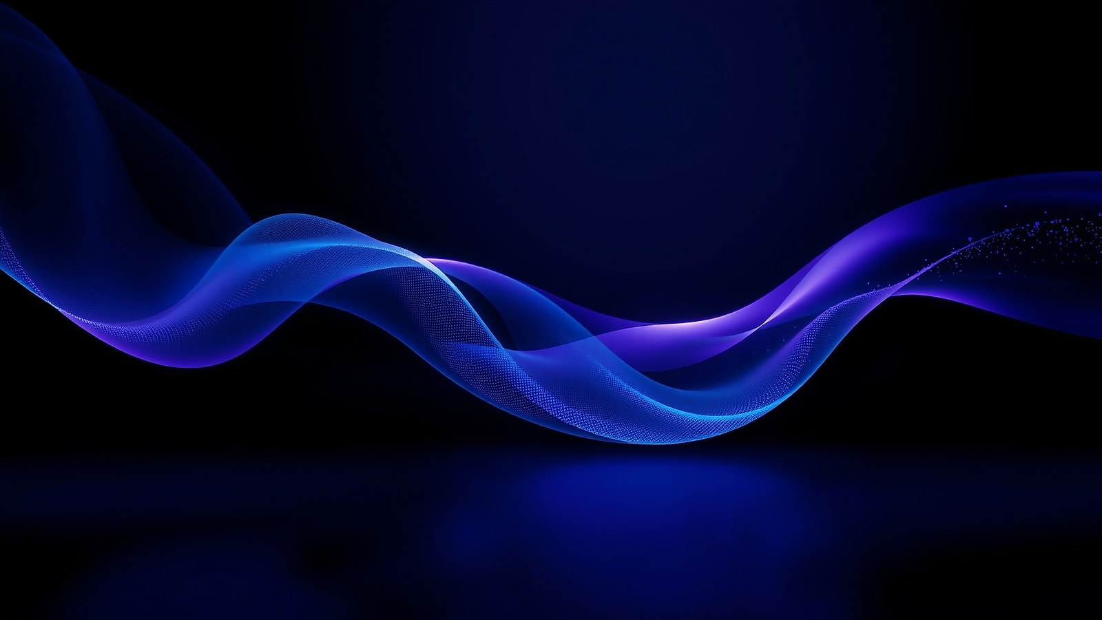 A flowing wave of indigo light and particles